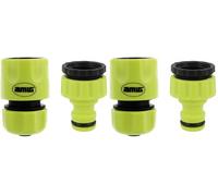 Amig - Kit di Connettori per Tubi | 2 Componenti | Raccordo Rapido da 1/2" e Adattatore Riduttore per Rubinetto da 1/2" | Accessori Ideali per il Giardinaggio | Plastica ABS | Verde Pistacchio