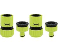 Amig - Kit di Connettori per Tubi | 2 Componenti | Raccordo Rapido da 3/4" e Adattatore Riduttore per Rubinetto da 3/4" | Accessori Ideali per il Giardinaggio | Plastica ABS | Verde Pistacchio