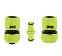 Amig - Kit di Connettori per Tubo - 3 Componenti - 2 Raccordi Rapidi da 3/4" e 1 Manicotto di Collegamento - Accessori Ideali per il Giardinaggio - Plastica ABS - Verde Pistacchio