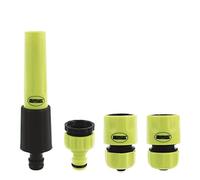 Amig - Kit Irrigazione | 4 Componenti | 1 Lancia di Irrigazione a Flusso Regolabile | 1 Adattatore con Riduttore e 2 Raccordi Rapidi da 1/2" e 3/4" Con Funzione di Stop | Verde Pistacchio e Nero