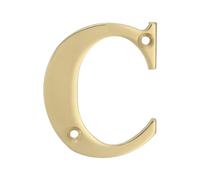 Amig - Lettera C in acciaio inox per viti interne ed esterne, 100 mm, resistente, per portali, pareti o facciate, finitura argento