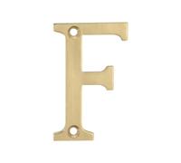 Amig | Lettera F in ottone lucido per viti interne ed esterne | 50 mm | Ideale per portali, pareti o facciate di casa | Finitura dorata