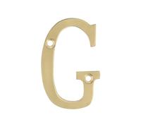 Amig - Lettera G in Ottone Lucido da Avvitare per Interni ed Esterni | 50 mm | Adatta per Portoni, Muri o Facciate di Case | Finitura Dorata