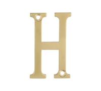 Amig | Lettera H in ottone lucido per viti interne ed esterne | 50 mm | Ideale per portali, pareti o facciate di casa | Finitura dorata