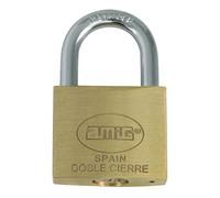 Amig - Lucchetto Doppio con Chiave | Sicurezza Resistente per Armadietti e Valigie | Antiruggine e Impermeabile | Piccolo e Leggero | Multicolore, 50 mm, Ottone
