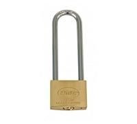 Amig - Lucchetto - Lucchetto di sicurezza con arco lungo - Doppia chiusura resistente - 40 mm - Ottone/Acciaio - Ottone