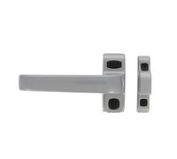 Amig - Maniglia di bloccaggio per porte e finestre mod. GAMMA | 122 x 70 mm | Rosetta | Sinistra | Porte interne e finestre | Senza Quadriletto | Alluminio Argento
