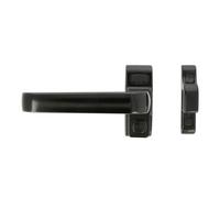 Amig - Maniglia di Bloccaggio per Porte e Finestre Mod.GAMMA - Maniglia con Rosetta per Porte Interne e Finestre, Apertura Sinistra - 122 x 70 mm - Alluminio - Nero