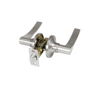 Amig - Maniglia di Passaggio con Scrocco - Scrocco da 60/70 mm - per Porte in Legno da 35 a 45 mm - Maniglia con Rosetta - Regolabile e Reversibile - Cromato Opaco - Zamak - Mod. 711