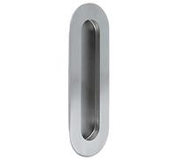 Amig - Maniglia per avvitamento arrotondata per porte scorrevoli Mod.11 - Misure: 120 x 40 mm - Alta resistenza - Acciaio inossidabile 18/8 - Argento opaco
