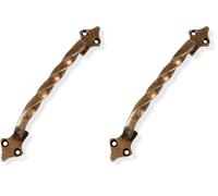 Amig - Maniglie per Mobili - Modello 1002 - Acciaio - Ferramenta Rustica - 182 mm - Senza Piastra - Viti incluse - Finitura: Cuoio (Confezione da 2)