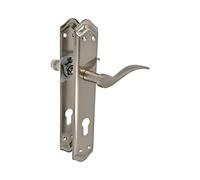 Amig - Maniglie per Porta con Placca | Mod. BETA | Acciaio Cromato Opaco | Facile da Utilizzare | 256 x 48 mm | Quadro 8 mm, Cromato Opaco, Bocchetta 85 mm, Ottone