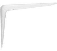 Amig - Mensola angolare in acciaio inox mod 6 | Staffe metalliche per scaffali | Reggimensola | Colore: bianco | Dimensioni: 350 x 300 mm | Peso massimo consigliato: 40 kg