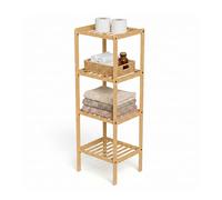 Amig - Mensola in bambù per bagno Mod. BAM - 4 altezze - Fabbricata in bambù - Design a listelli - per ingresso, soggiorno, cucina, balcone - 37 x 33 x 110 cm