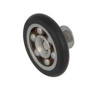 Amig - Cuscinetto Box Doccia | Set di 2 Unità | Ø 20 mm | Cuscinetto Frontale e Vite M4x8 | Per Porta Scorrevole Doccia | Poliammide Nero