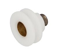 Amig - Cuscinetto Box Doccia | Set di 2 Unità | Ø 25 x 19 mm | Cuscinetto Semicircolare e Vite M5x8 | Per Porte Scorrevoli delle Docce | Nylon Bianco