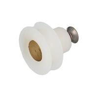 Amig - Cuscinetto per Box Doccia | Set di 2 pezzi | Ø 25 x 16 mm | Cuscinetto Semicerchio e Vite M5x8 | Per Porta Scorrevole di Box Doccia | Nylon Bianco