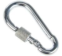 Amig - Moschettone Pompiere in Acciaio Ø6x60mm | Sicurezza con Chiusura a Vite | Resistente Corrosione | Multifunzione per Campeggio e Giardinaggio | Acciaio Galvanizzato | Acciaio Zincato