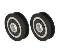 Amig - Cuscinetti Mosquitera | Set di 2 Unità | Ø 23 mm | Cuscinetto a Sfere con Scanalatura per Guida | Da Collocare su Finestre Scorrevoli Anti Zanzara | Poliammide Nero
