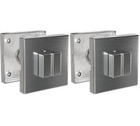 Amig - Nottolino per Maniglie con Rosetta Quadrata | 53 x 53 cm | Quadro da 6 mm | Design Elegante e Semplice | Acciaio Inossidabile Opaco | Sistema di Sblocco Esterno (Confezione da 2)