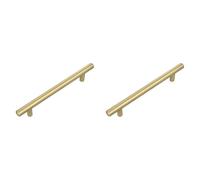 Amig - Pack di 2 Maniglie per mobili - 128 Mm - Colore Oro Spazzolato - Realizzato in Acciaio - Per cassetti e armadi - Mod. 837