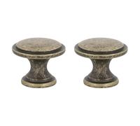 Amig - Pack di 2 Pomelli per mobili - Diametro Ø28 mm - Colore Cuoio - Fabbricato in Zamak - Maniglie per cassetti e armadi da cucina e bagno con stile moderno decorativo e utilizzo - Mod. 804