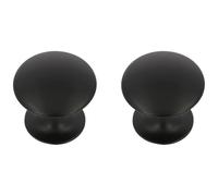 Amig - Pack di 2 Pomelli per mobili - Diametro Ø28 mm - Colore Nero Opaco - Fabbricato in Zamak - Per cassetti e armadi da cucina e bagno con stile moderno decorativo e uso comodo - Mod. 803