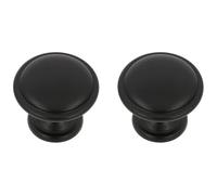 Amig - Pack di 2 Pomelli per mobili - Diametro Ø28 mm - Colore Nero Opaco - Fabbricato in Zamak - Per cassetti e armadi da cucina e bagno con stile moderno decorativo e uso comodo - Mod. 804