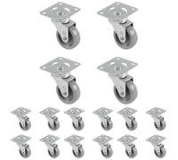 amig - Pack di 4 ruote per mobili mod. 2500/Con piastra e cuscinetti/Misura: diametro 30 mm/Carico massimo per ruota: 15 kg/Realizzate in nylon/Colore grigio/Senza freno (Confezione da 4)