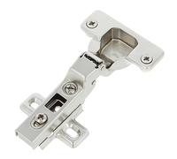 AMIG - Pack of 20 Hinges | Elbow Bowl | Diameter 35 mm | with Quick Open Latch | Pre-Assembled Studs and Coach | 110 ° Opening | Distance Between Holes 48 mm | Silver Steel