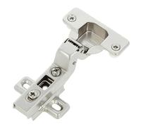 AMIG - Pack of 20 Hinges | Super Angled | Diameter 35 mm | with Quick Open Latch | Pre-Assembled Studs and Coach Screws | 110 ° Opening | Distance Between Holes 48 mm | Silver Steel