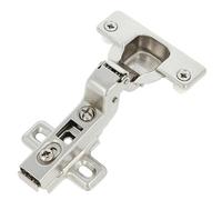 AMIG - Pack of 20 Hinges | Super Angled | Diameter 35 mm | with Quick Open Latch | Pre-Assembled Studs and Coach Screws | 110 ° Opening | Hole Distance 52 mm | Silver Steel