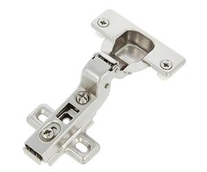 AMIG - Pack of 20 Hinges | Super Angled | Diameter 35 mm | with Quick Open Latch | Pre-Assembled Studs and Coach Screws | 110 ° Opening | Hole Distance 52 mm | Silver Steel