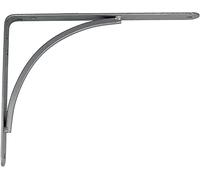 Amig - Palomilla per scaffali a parete - Squadra metallica per ripiani - Angolo per ripiani - Supporto - Acciaio - Colore Grigio metallizzato - Misura 200x150 mm - Peso max. Consigliato: 75 Kg