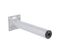 Amig - Pata Redonda de Acero para Muebles - Kit 4X - Fácil Fijación con 4 Tornillos - Resistente y Duradera - Embellecedor Cerradura - Uso Versátil, Plata, 30 x 300 mm, Metal
