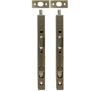 Amig - Perno da incasso 200 x 17 mm | Chiusura automatica verticale | Serratura sicura per porte in legno | Uso bagno, camera da letto, ufficio | Acciaio pelle | Paletto chiusura finestra