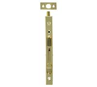 Amig - Perno da Incasso | Chiusura Automatica Verticale | Adatto per Porte di Passaggio in Legno | Serratura di Sicurezza | Acciaio Dorato | 200 x 17 mm | Compatibile con Accessori Amig