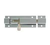 Amig - Perno di sovrapposizione per porte Mod.501 - Chiusura di sicurezza per chiusura orizzontale o verticale - in alluminio con finitura argento - Dimensioni: 100 x 30 mm - Include tirafondi