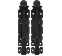 Amig - Perno di sovrapposizione | Serratura per porte e finestre | Chiusura resistente | Acciaio e Zamak | Colore: Nero | 150 x 35 mm | Viti non incluse (Confezione da 2)