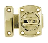 Amig - Perno sovrapposto - 40 x 56 mm - Adatto per porte di passaggio in legno - Chiusura cilindrica girevole - Chiusura per bagno, camera da letto o ufficio - Chiusura di sicurezza - Zama dorato