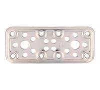 Amig - Piastra di unione perforata | 120 x 50 x 2,2 mm | Fissaggio di strutture in legno | Per giunti, giunzioni e riparazioni trave-pilastro | Acciaio inossidabile opaco