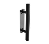 Amig - Poignée pour porte coulissante avec plaque intérieure - Poignée extérieure 31 cm et poignée encastrée intérieure 18 cm - Acier noir - Mod. SD030