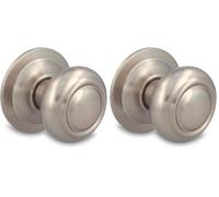 Amig - Pomello Mod. 53 Argentato Rotondo in Ottone con Finitura Cromata Opaca per Porte Esterne d'Ingresso | Diametro Maniglia Ø70 mm · Altezza 73,5 mm | Include Vite e Dado di Fissaggio | Cromo Opaco