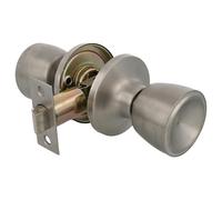 Amig - Pomello per Porta a Sfera | Set Pomelli con Maniglia da Entrambi i Lati | Acciaio Inoss | Serratura d'Ingresso 60/70mm | Viti di Fissaggio | Porte in Legno | Serratura a Quadrante | Inox Opaco