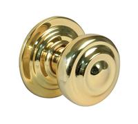Amig - Pomello Porta - Base in Acciaio - Diametro Maniglia 70 mm - Include Vite e Dado di Fissaggio - Ideale per Porte d'Ingresso - Finitura: Oro
