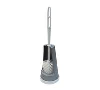 Amig - Portaspazzolone WC a campana - Ø13 x 40 cm - Nylon e PVC - Colore grigio e bianco - Spazzolone per WC moderno e durevole - Stile minimalista con finitura curata