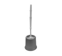 Amig - Portaspazzolone WC rotondo - Ø13 x 40 cm - Nylon e PVC - Colore grigio e bianco - Spazzolone per WC moderno e durevole - Stile minimalista con finitura curata