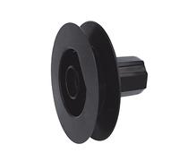 Amig - Puleggia a disco in nylon nero per cuscinetto ad albero di tapparelle, colore nero, per nastri da 18 mm, tubi da 42 mm e tester in alluminio, diametro 140 mm