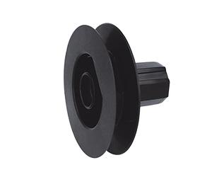 Amig - Puleggia a disco in nylon nero per cuscinetto ad albero di tapparelle, colore nero, per nastri da 18 mm, tubi da 42 mm e tester in alluminio, diametro 140 mm