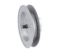 Amig - Puleggia a disco metallico in acciaio zincato per alberi avvolgibili, per nastri da 22 mm, tubi da 57 mm e albero arricciato Ø60 mm, diametro Ø160 mm, argento